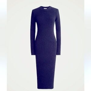 J CREW Ribbed sweater-dress In Navy Blue Size Medium